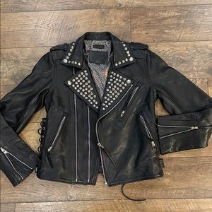 “The Icon Jacket” by Hell Babes Studded Black Leather Jacket